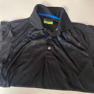 PGA Tour Black and Blue Men's Polo Shirt